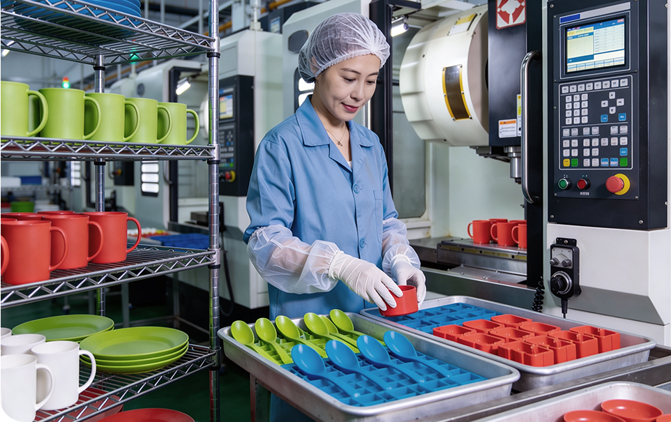 Linha produtiva de peças plásticas