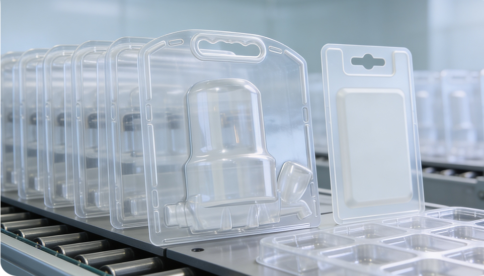 Embalagens transparentes produzidas em vacuum forming
